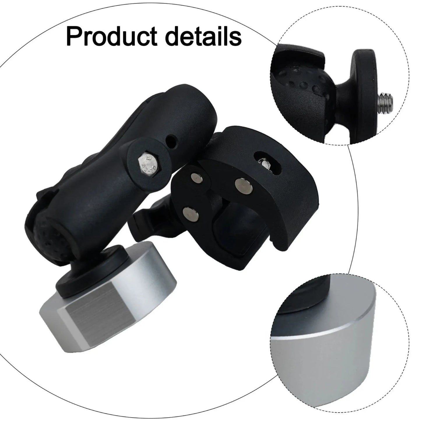 Close-up of Starlink Mini 360 adjustable mount attached to table edge