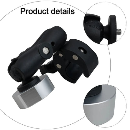 Close-up of Starlink Mini 360 adjustable mount attached to table edge