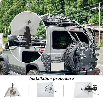 Starlink Mini clamp mount with 360° adjustable arm attached to pole