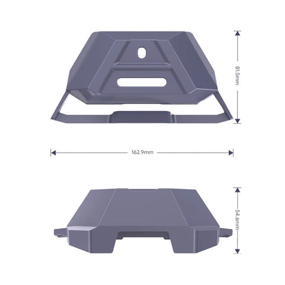 Close-up of Starlink Mini mounting base plate with bolts