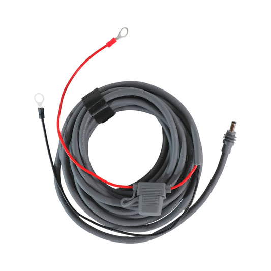 Starlink Mini pre wired DC cable laid out on workbench