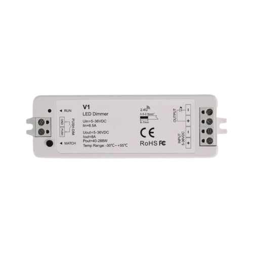 V1 LED brightness controller placed on workbench