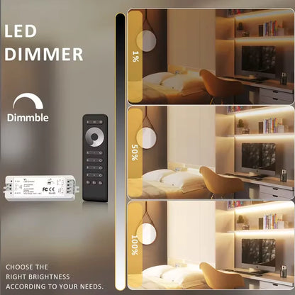LED strip lit through V1 brightness controller