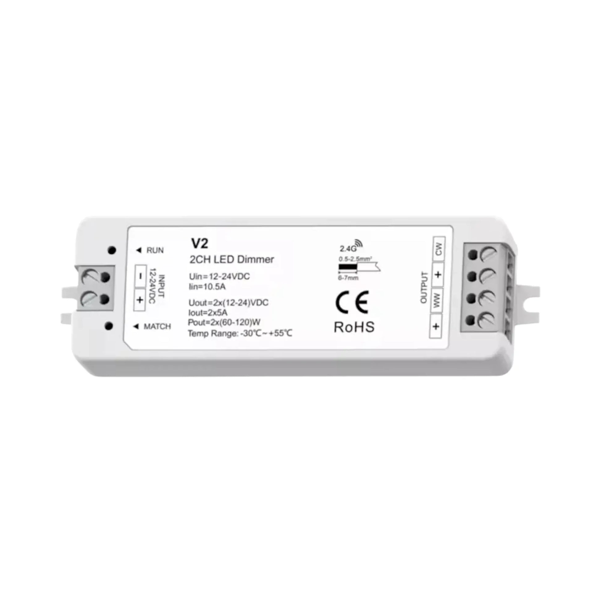 V2 controller adjusting LED lighting via R12 remote