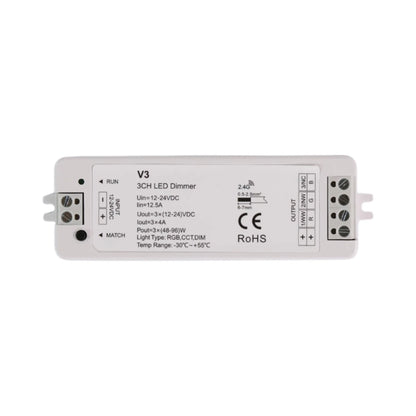V3 LED controller with brightness, temp and mode dials on bench