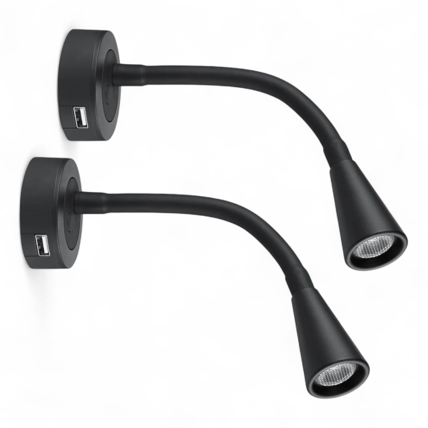pair of Zen reading lights with integrated USB ports