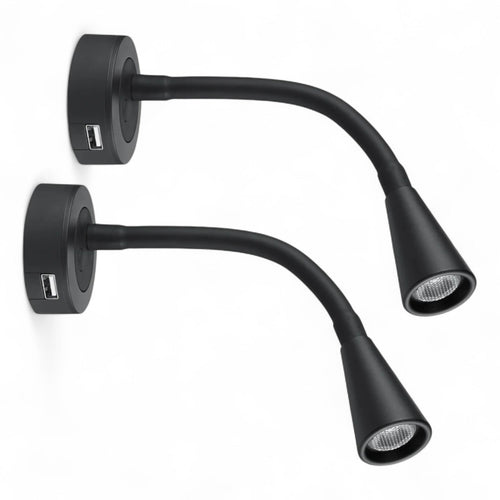 pair of Zen reading lights with integrated USB ports