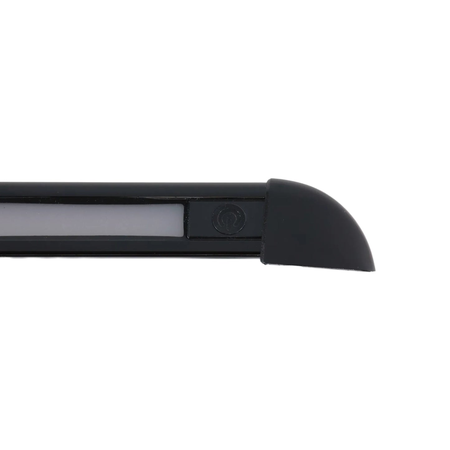 close-up of black 12v LED bar showing dimmer control