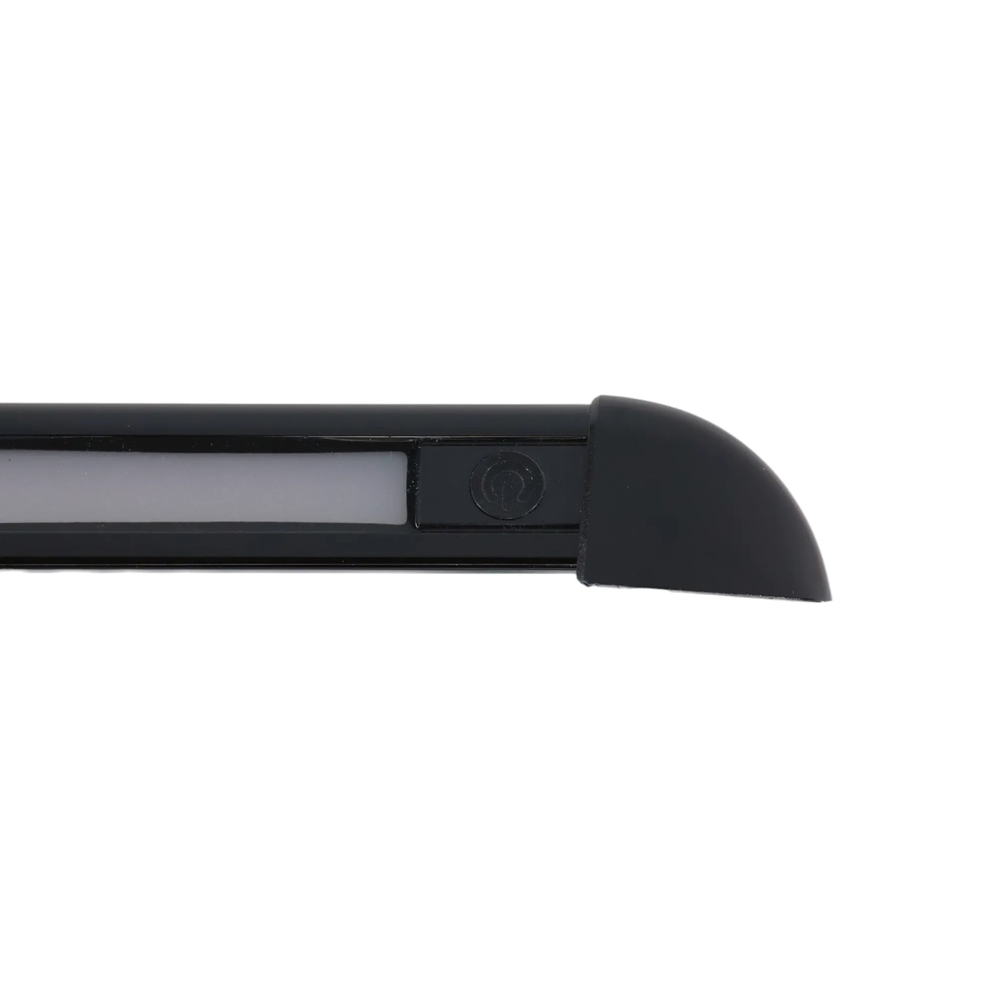close-up of black 12v LED bar showing dimmer control