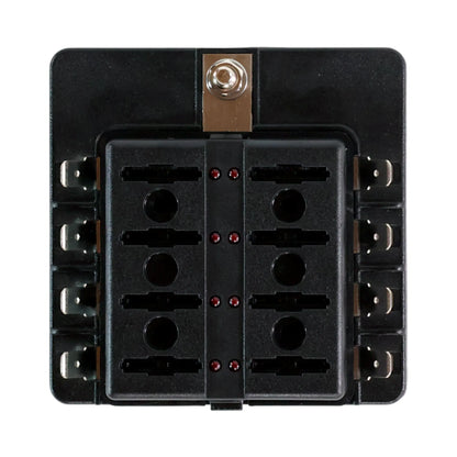 campervan 8 way blade fuse panel with led status lights