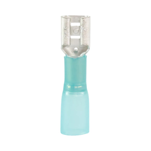 Blue heat shrink female quick disconnect (100 pack) for caravan, rv, and campervan waterproof 12v wiring connections
