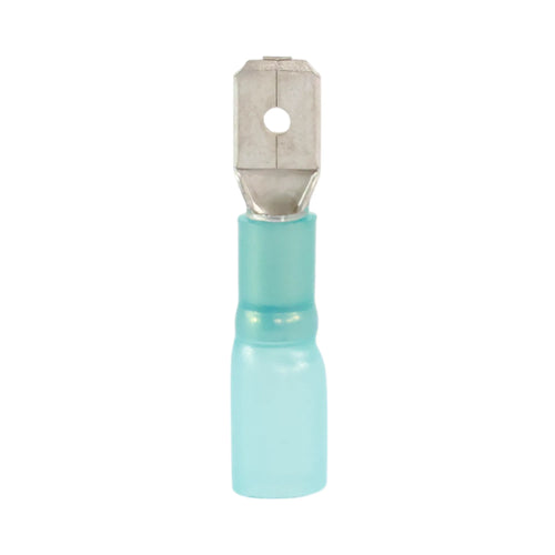 Blue heat shrink male quick disconnect (100 pack) for caravan, rv, and campervan waterproof 12v wiring connections