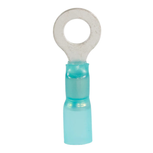 Blue heat shrink ring terminal M6 (100 pack) for caravan, rv, and campervan waterproof 12v wiring connections