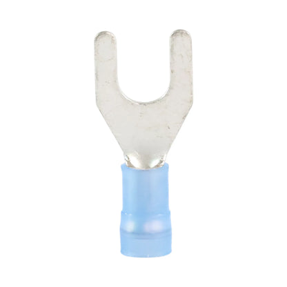 Blue nylon fork terminal M6 (100 pack) for caravan, rv, and campervan 12v wiring connections