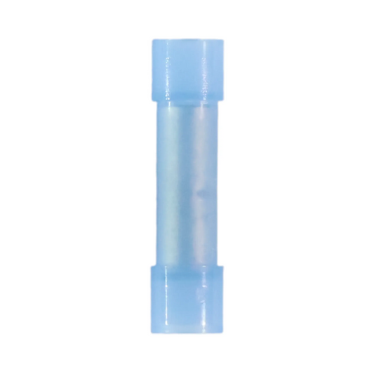 Blue nylon insulated butt splice connector (100 pack) for caravan, rv, and campervan 12v wiring joins