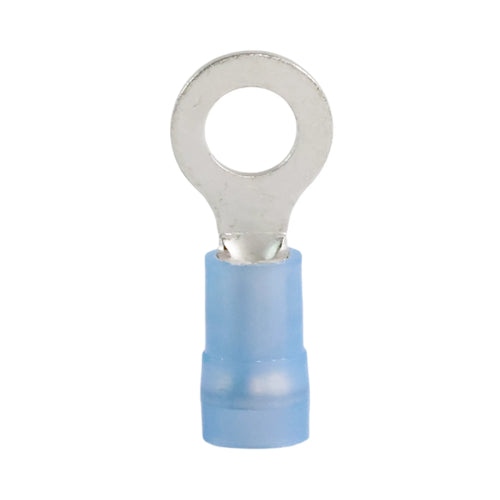 Blue nylon insulated ring terminal M5 (100 pack) for caravan, rv, and campervan 12v wiring connections