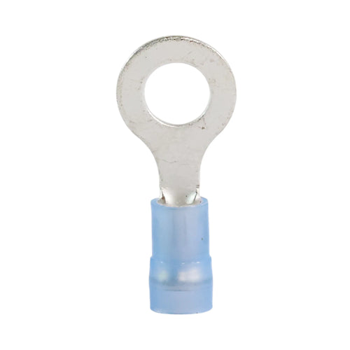 Blue nylon insulated ring terminal M8 (100 pack) for caravan, rv, and campervan 12v wiring connections