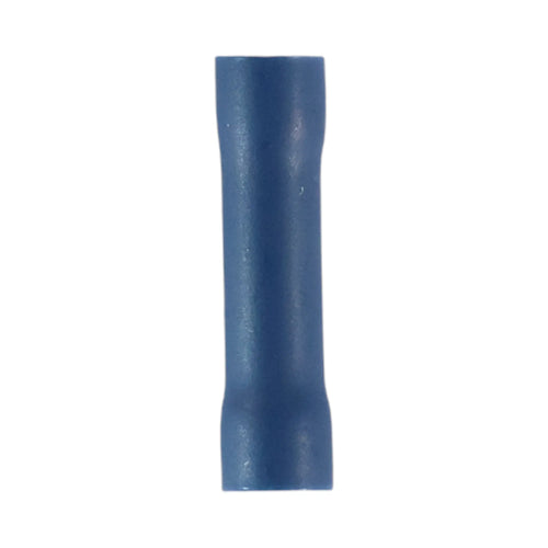 Blue vinyl insulated butt splice connector (100 pack) for caravan, rv, and campervan 12v wiring joins