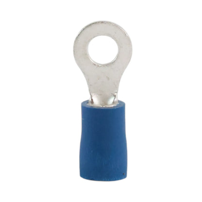 Blue vinyl insulated ring terminal M4 (100 pack) for caravan, rv, and campervan 12v wiring