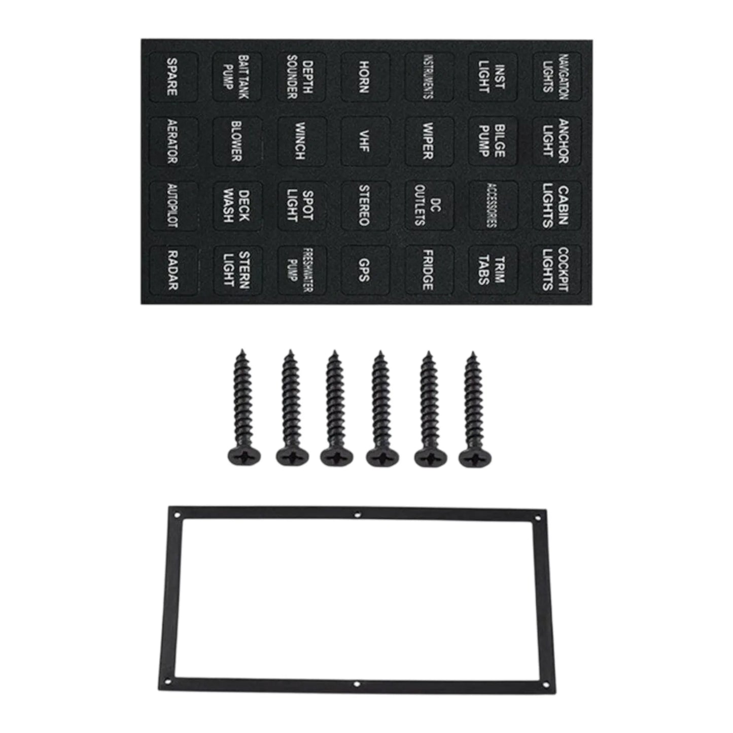 rocker switch panel with built in circuit breakers and red led indicators