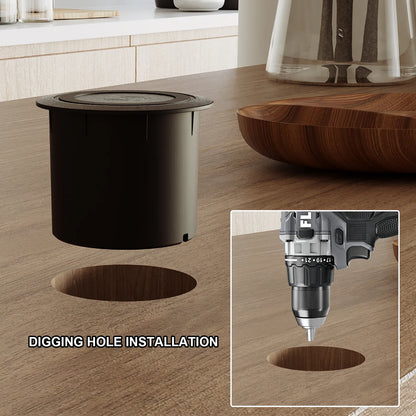 wireless charging socket with usb c and usb a