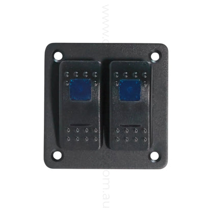 2 way on off rocker switch panel with dual led lights for caravan power control