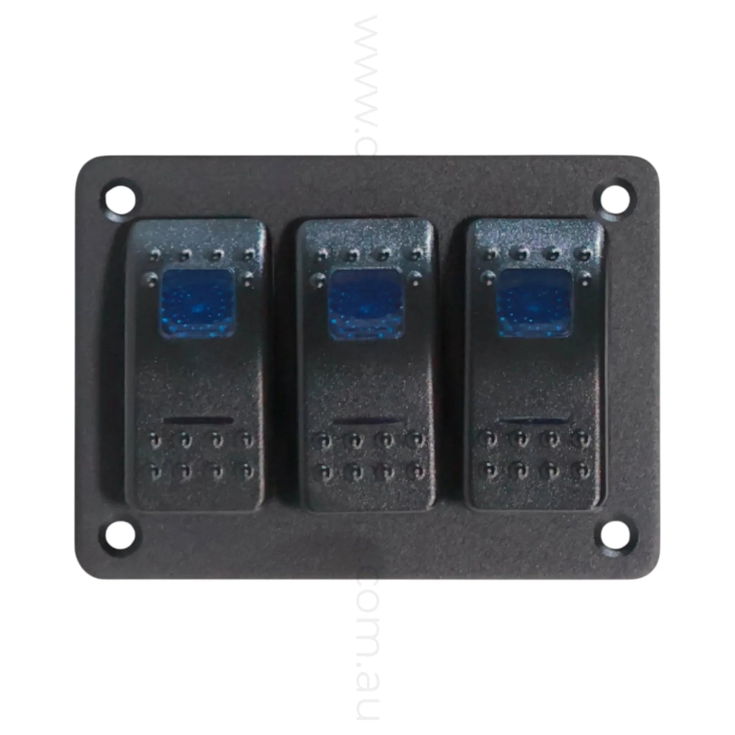 3 way on off rocker switch panel with dual led lights for caravan power control