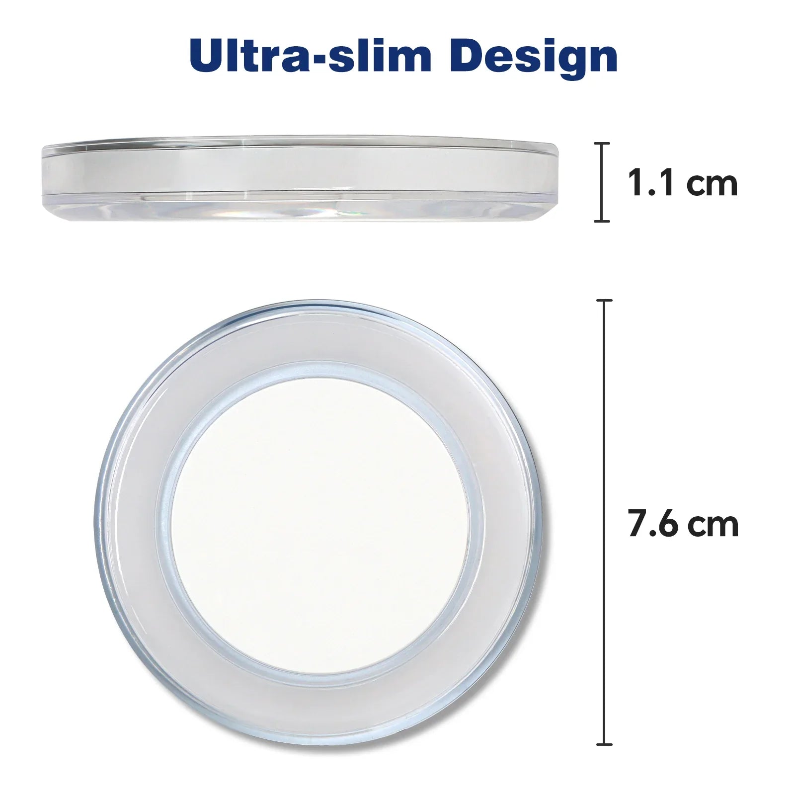 group of cool white LED disc lights displayed