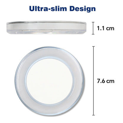 group of cool white LED disc lights displayed
