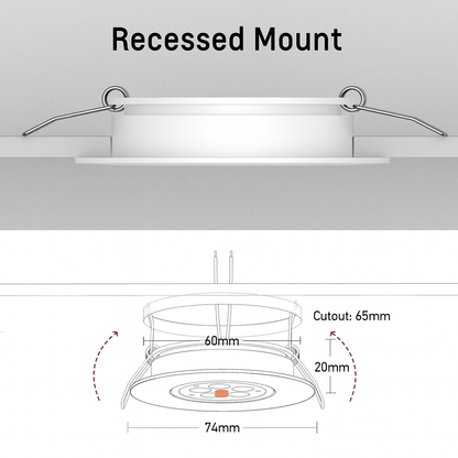 white LED downlight presented with swivel design