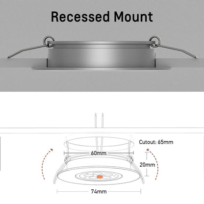 cool white dimmable downlight in silver finish