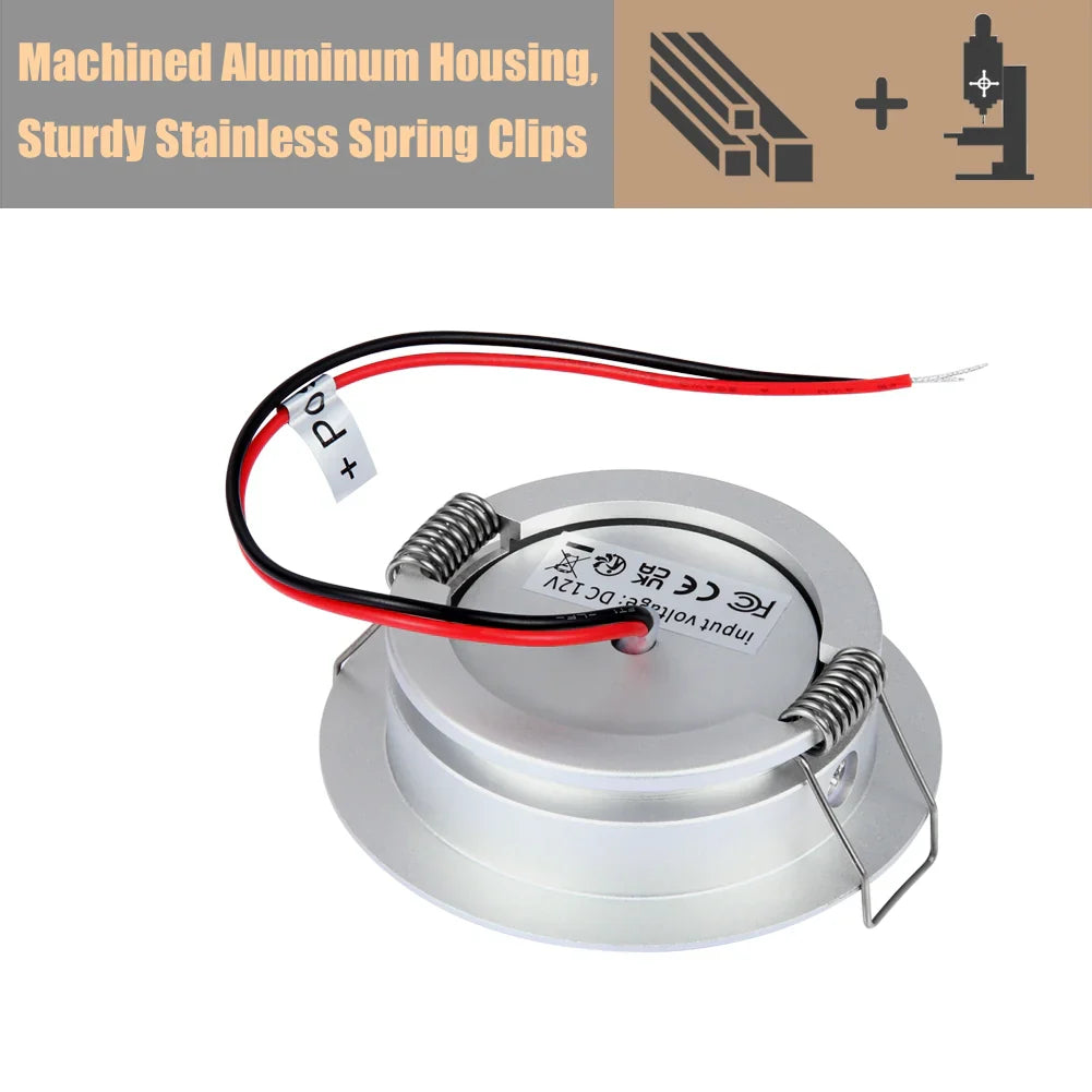 cool white 12v silver downlight with adjustable angle