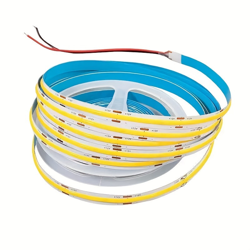 12v cool white dotless strip lighting up a white surface