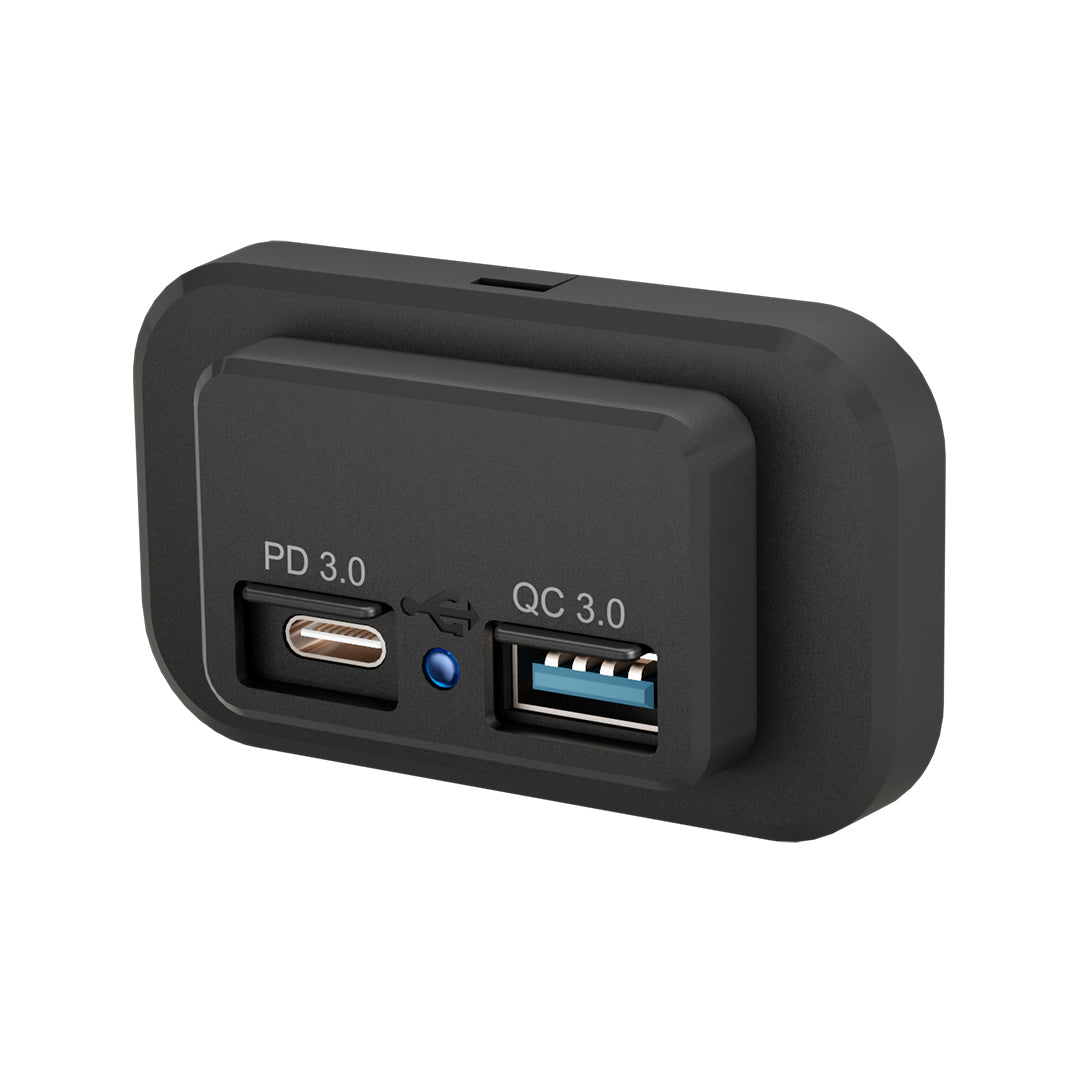 duocharge usb a and usb c surface mount charger 12 to 24v