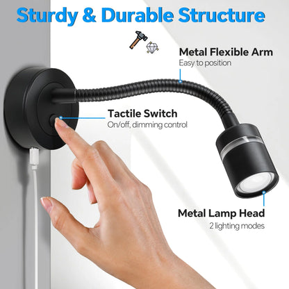 compact evo reading lamp with usb feature
