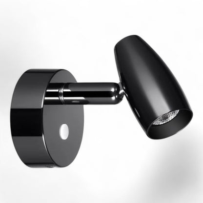 compact reading spotlight in gloss black finish