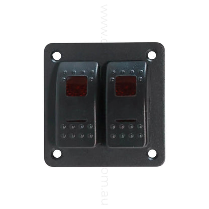 dual led 2 way rocker switch panel for rv accessory control and clean dash layouts