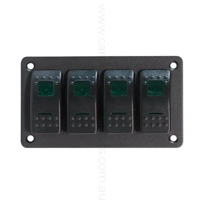 dual led 4 way rocker switch panel for rv accessory control and clean dash layouts