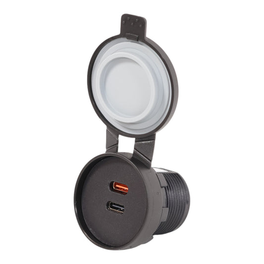 ip67 waterproof dual usb c charging socket for 12v systems