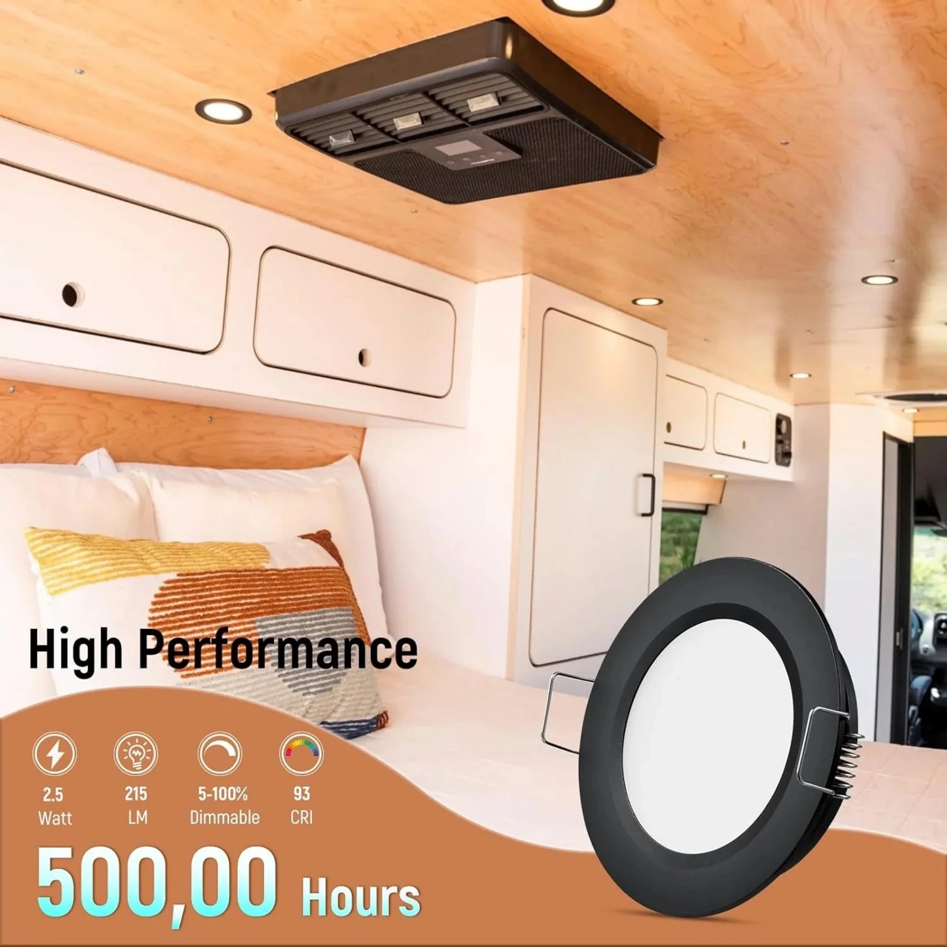 cool white LED ceiling downlight shown plainly