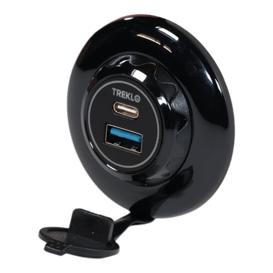 orbit usb a and usb c round surface mount charger 12v to 24v
