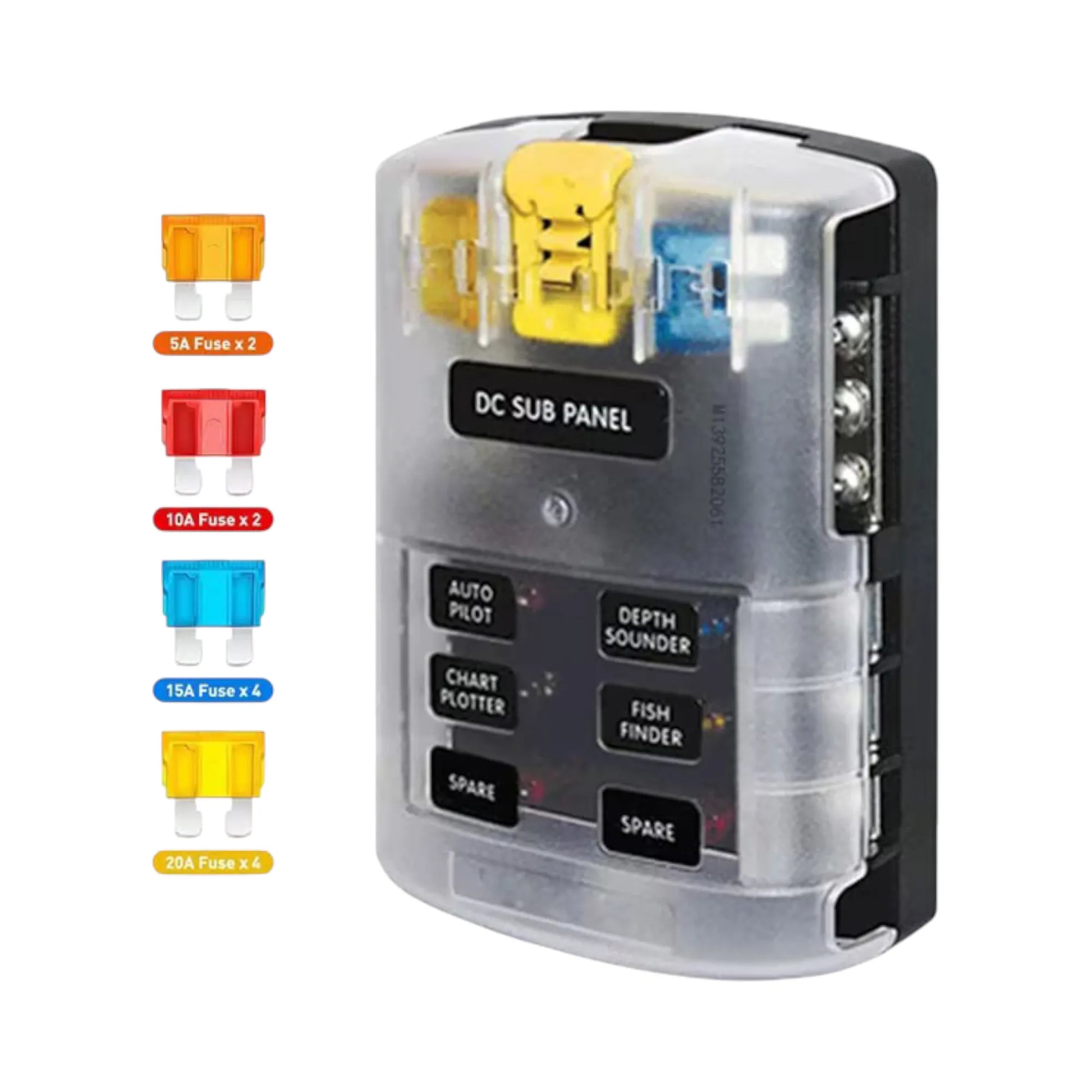 campervan positive and negative fuse block with 6 circuits