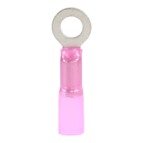 Red heat shrink ring terminal M5 (100 pack) for caravan, rv, and campervan waterproof 12v wiring connections