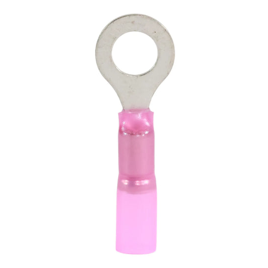 Red heat shrink ring terminal M8 (100 pack) for caravan, rv, and campervan waterproof 12v wiring connections