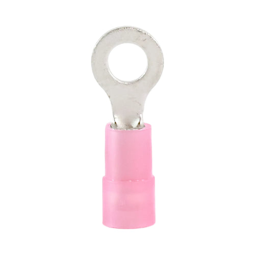 Red nylon insulated ring terminal M4 (100 pack) for caravan, rv, and campervan 12v wiring connections