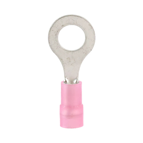Red nylon insulated ring terminal M6 (100 pack) for caravan, rv, and campervan 12v wiring connections