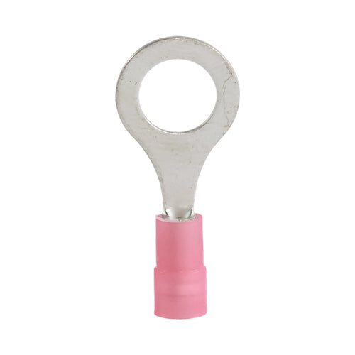 Red nylon insulated ring terminal M8 (100 pack) for caravan, rv, and campervan 12v wiring connections