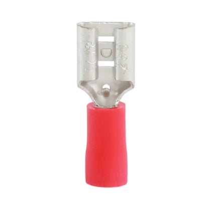 Red vinyl female quick disconnect (100 pack) for caravan, rv, and campervan 12v wiring connections