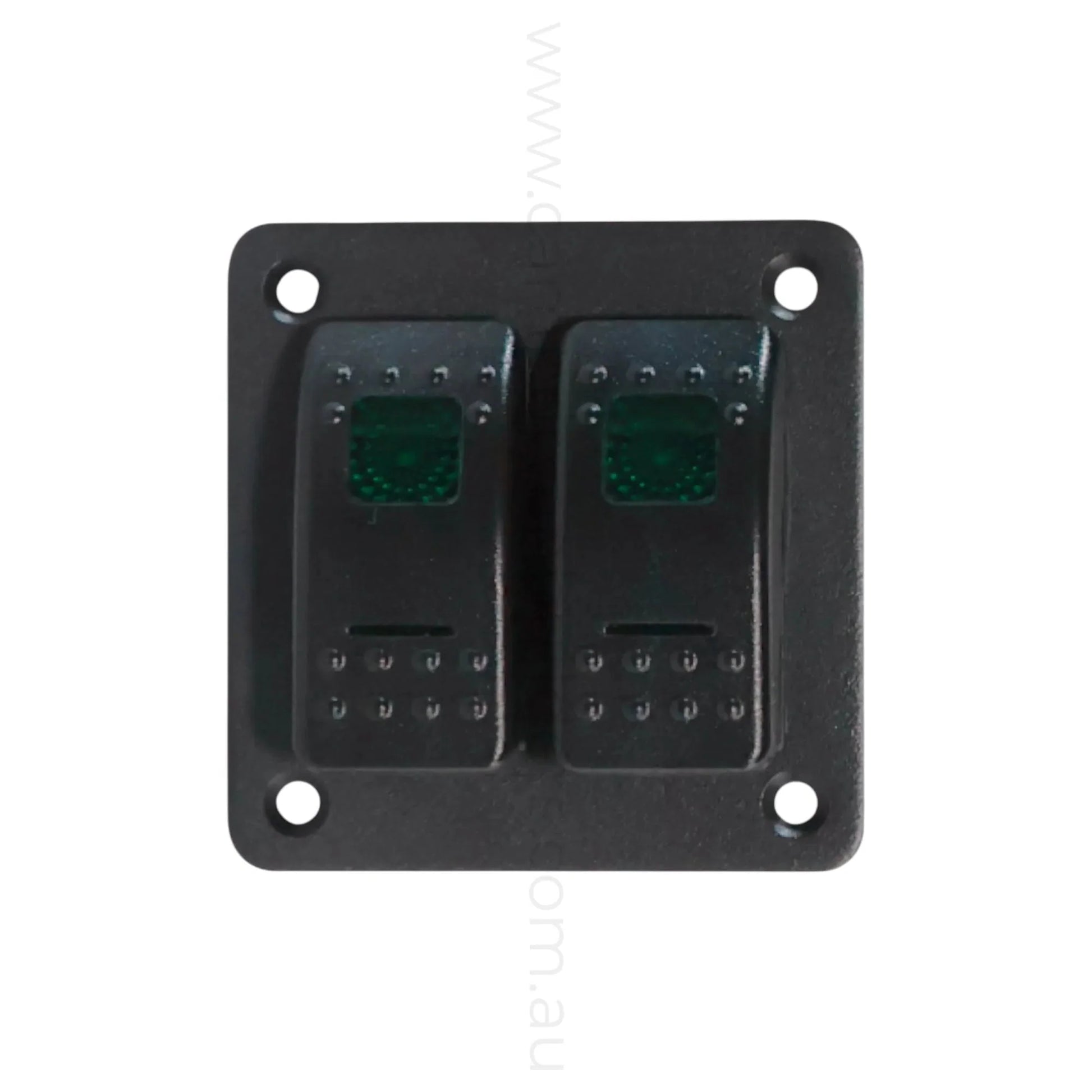 marine style 2 way rocker switch panel with dual illumination for campervan fitouts