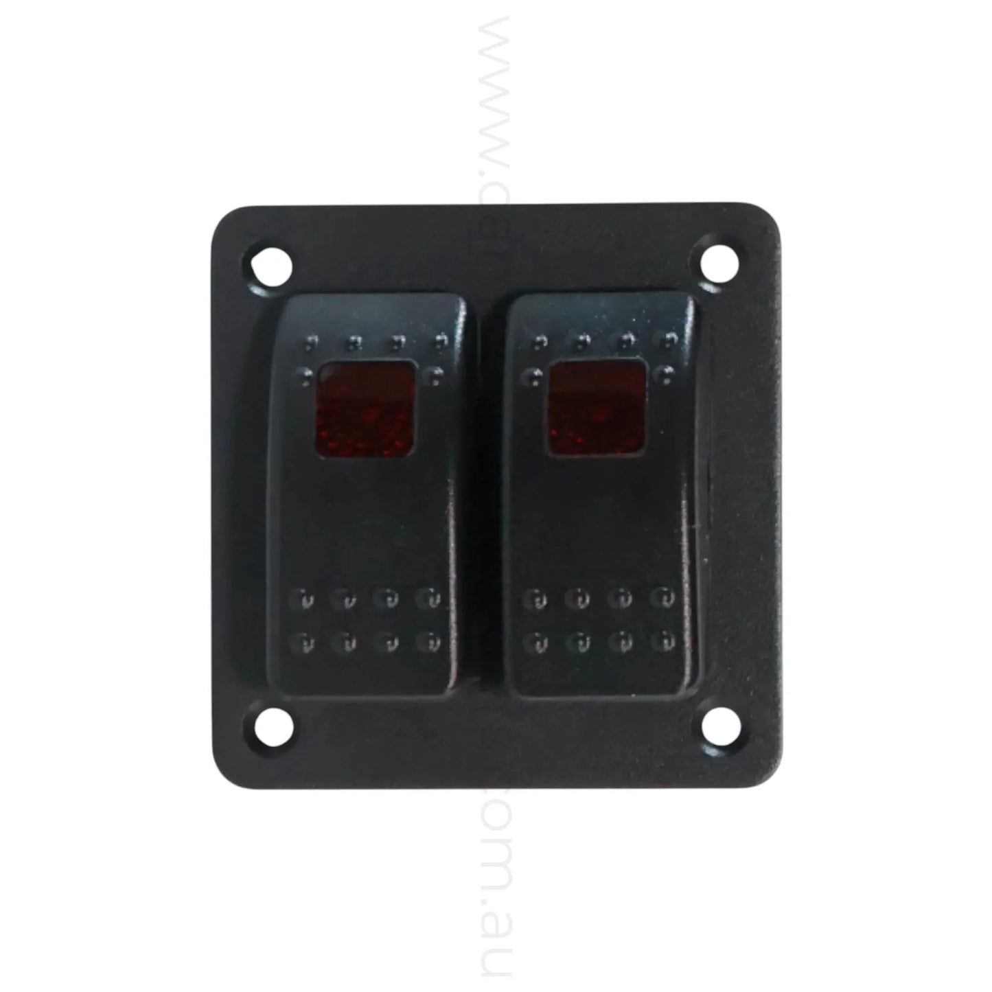 marine style 2 way rocker switch panel with led illumination for campervan fitouts